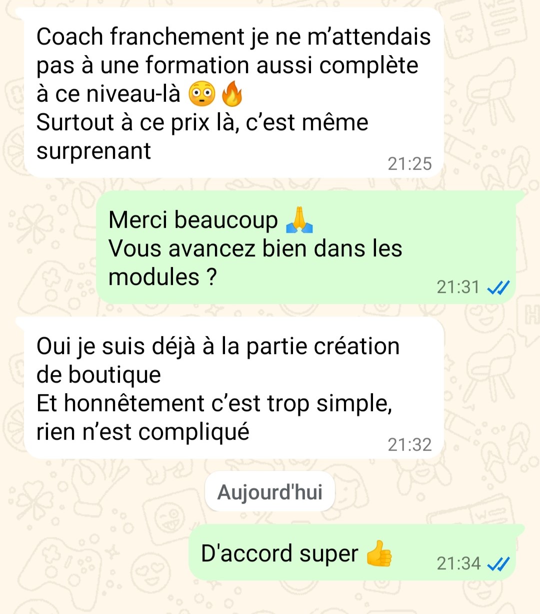Visuel de l'interface boutique