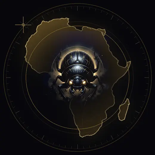Carte d'Afrique et Scarabée Noir